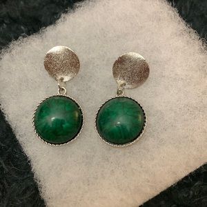Malachite Earrings for pierced ears